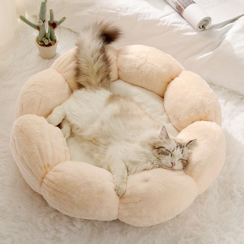 Deep Sleep Flower Shape Cat Bed