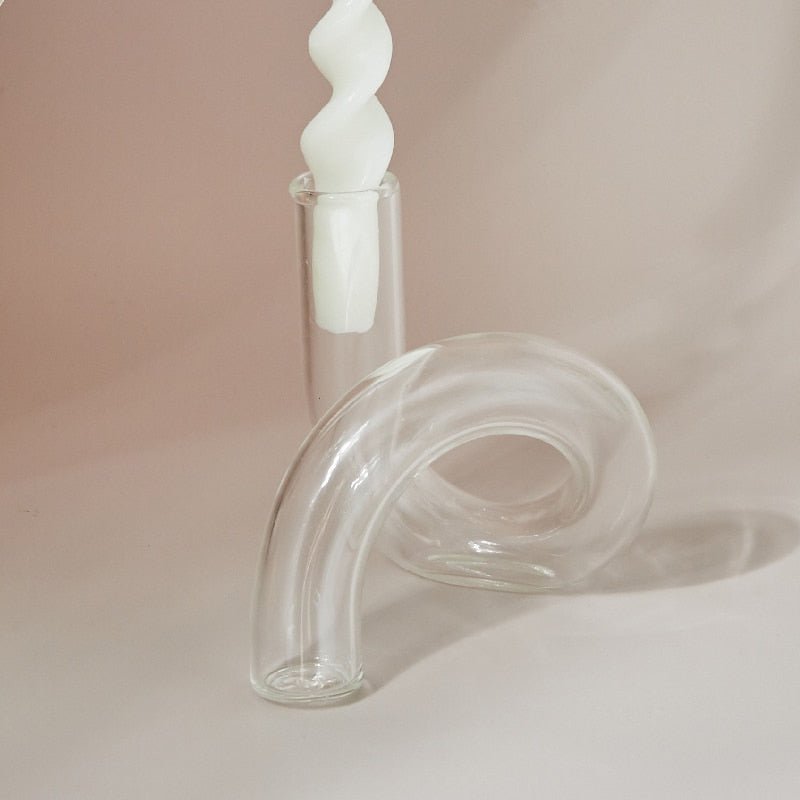 Glass vase candle holder