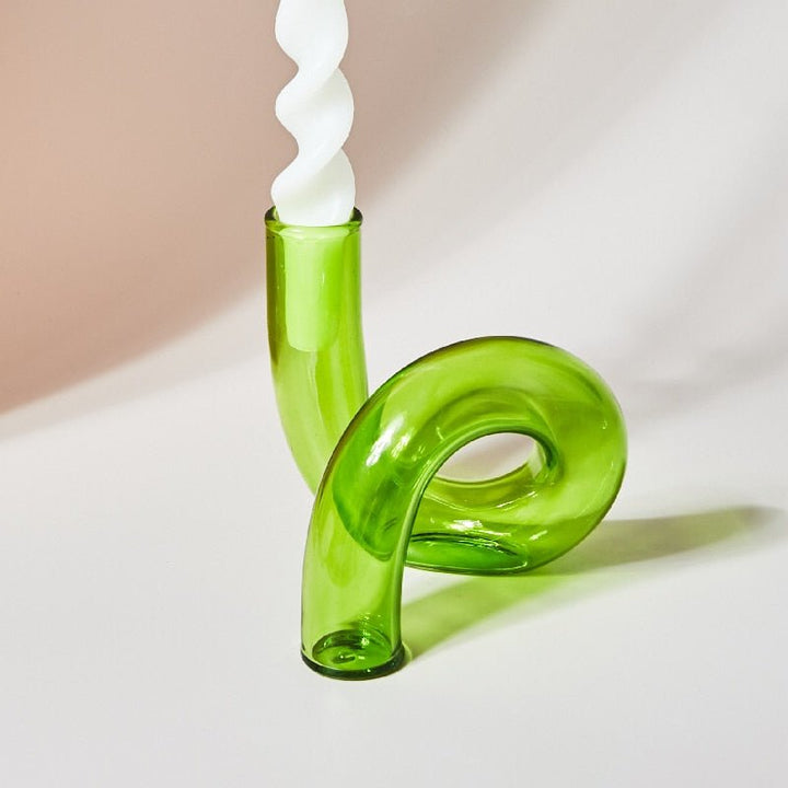 Glass vase candle holder