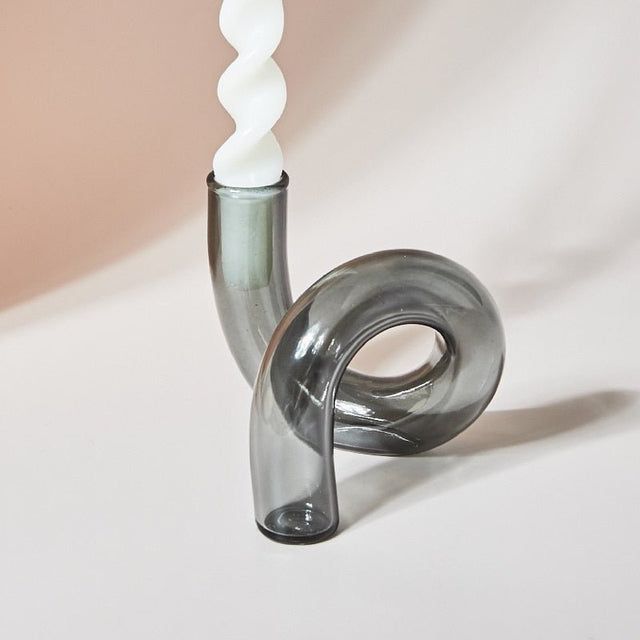 Glass vase candle holder