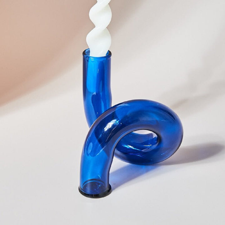 Glass vase candle holder