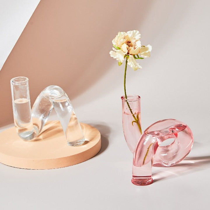 Candle holder made of glass vase