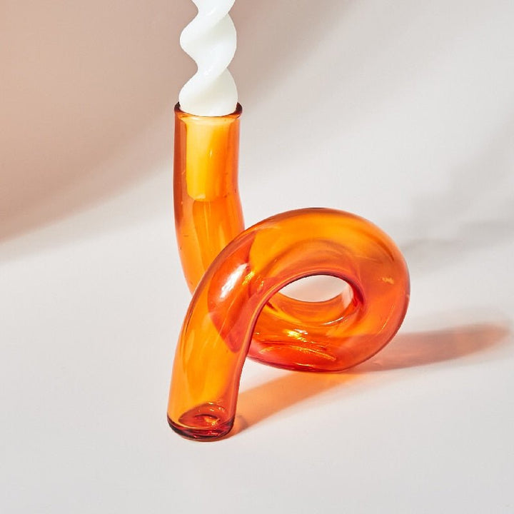 Candle holder made of glass vase