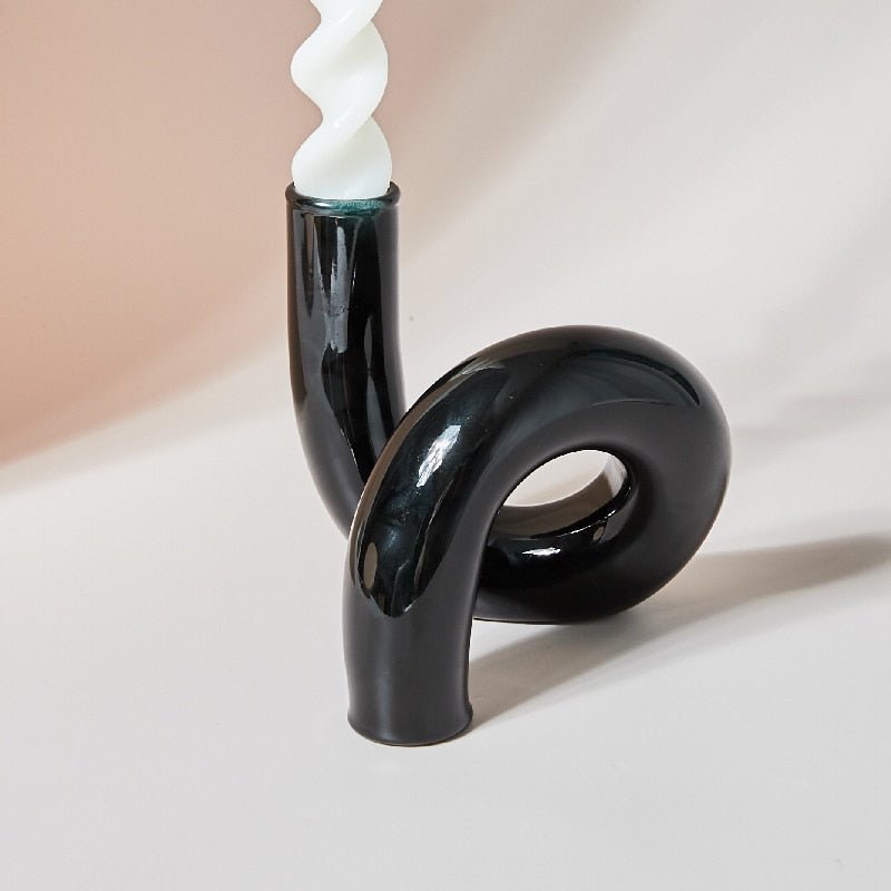 Candle holder made of glass vase