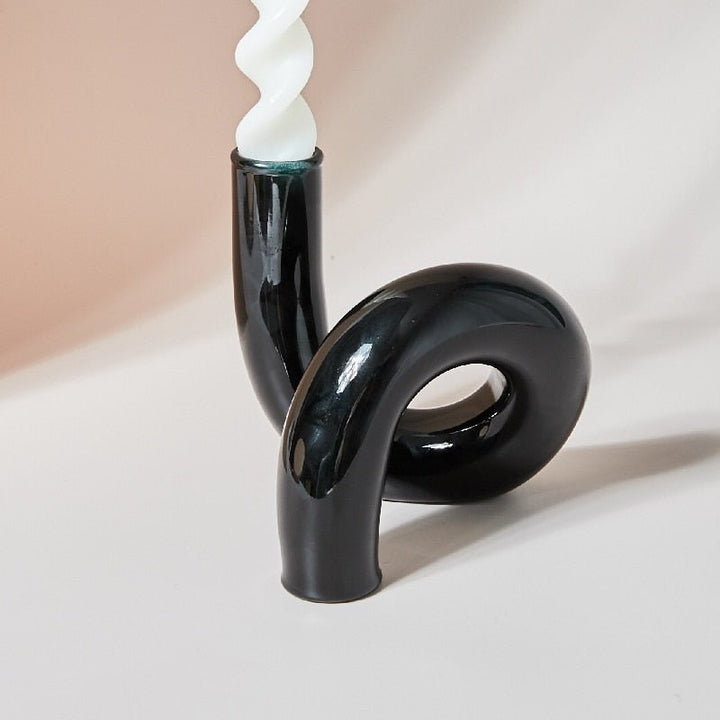 Candle holder made of glass vase