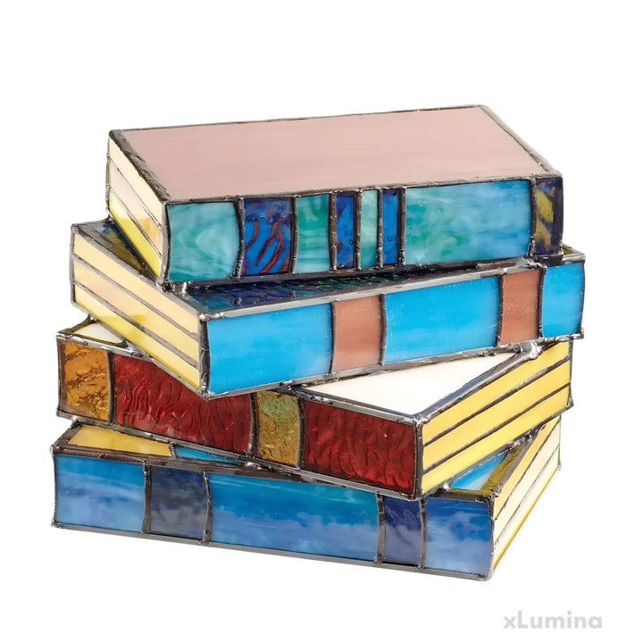 Stained Glass Book Lamp Multicolour