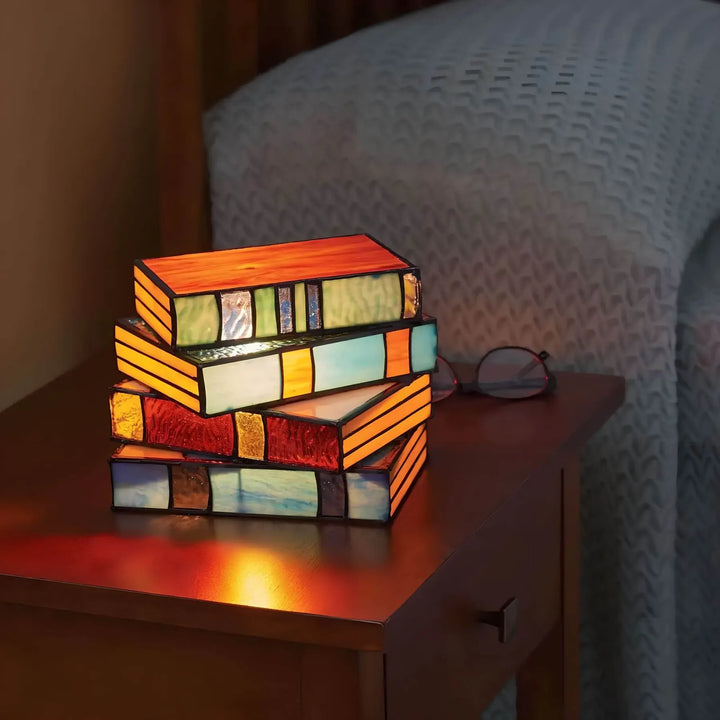 Stained Glass Book Lamp Multicolour