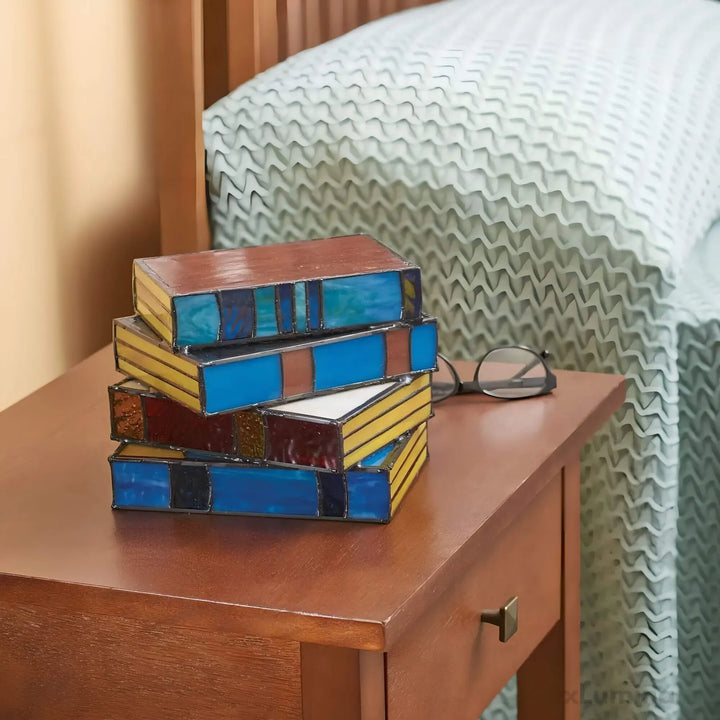 Stained Glass Book Lamp Multicolour