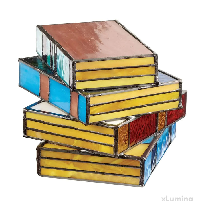 Stained Glass Book Lamp Multicolour