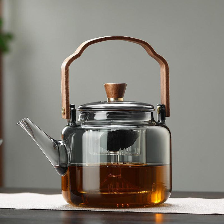 Grijzen Teekanne | Wood &amp; Glass, Tea Maker