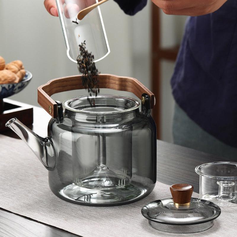 Grijzen Teekanne | Wood &amp; Glass, Tea Maker