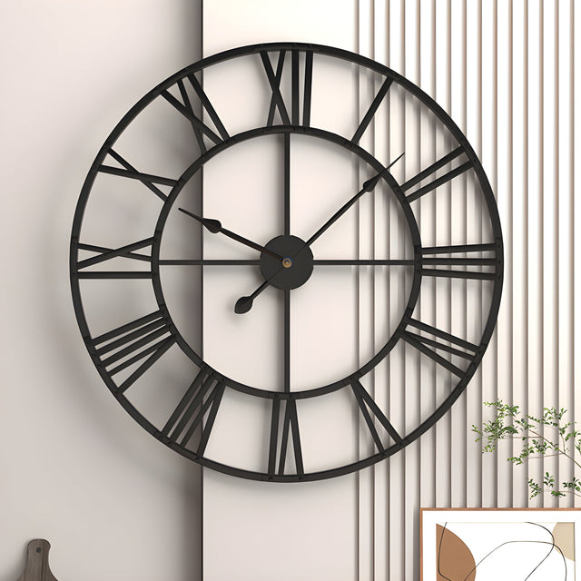 Roman Numerals Iron Art Wall Clock