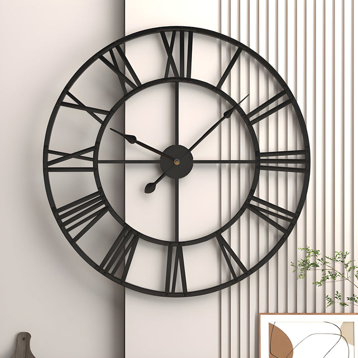 Roman Numerals Iron Art Wall Clock
