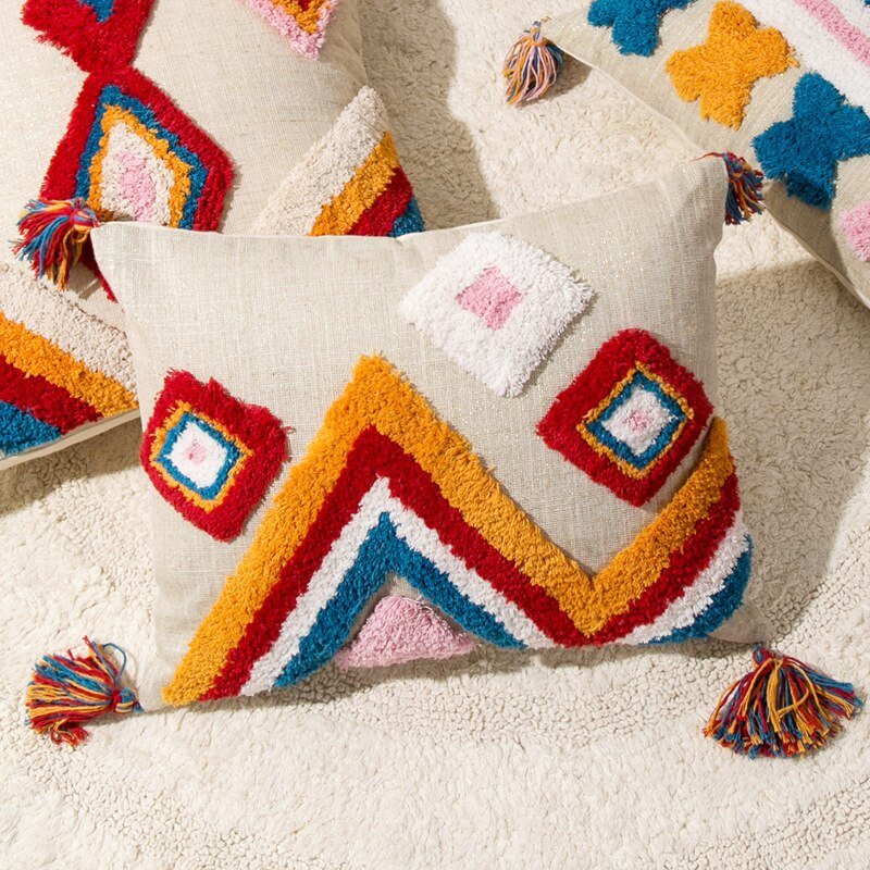 Handcrafted Moroccan Boho Style Cushion Cover
