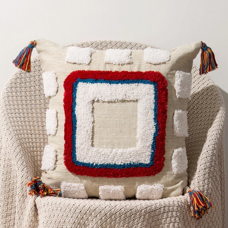 Handcrafted Moroccan Boho Style Cushion Cover