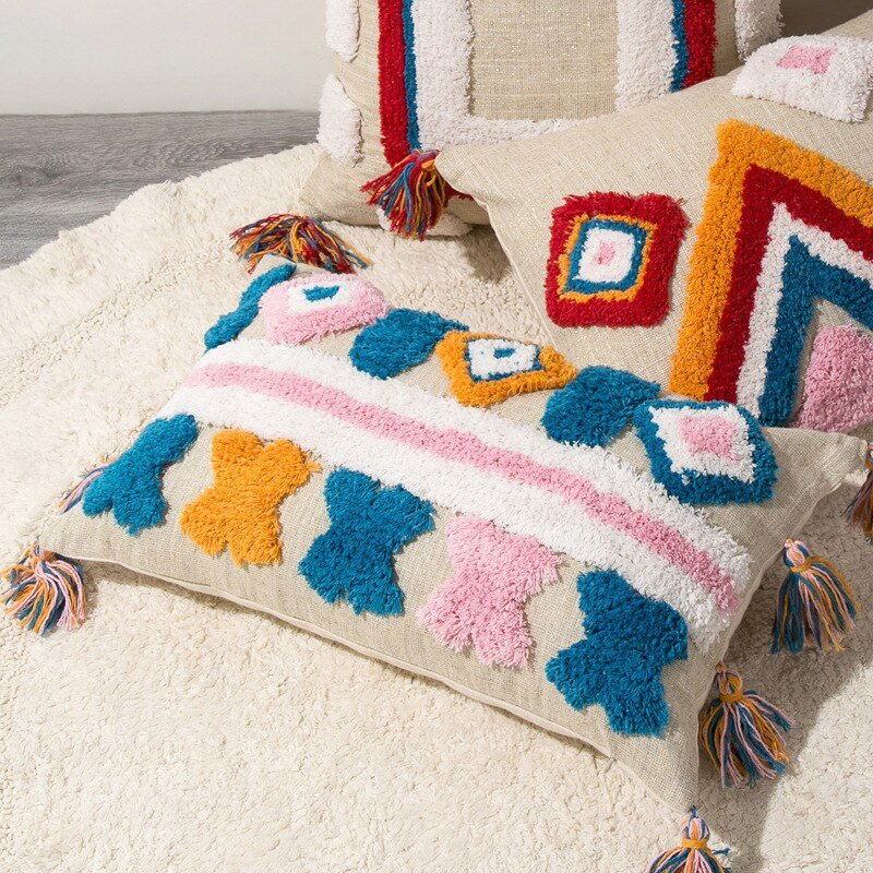 Handcrafted Moroccan Boho Style Cushion Cover