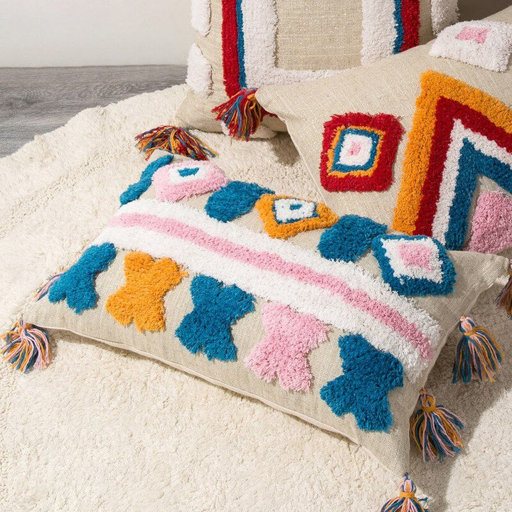 Handcrafted Moroccan Boho Style Cushion Cover