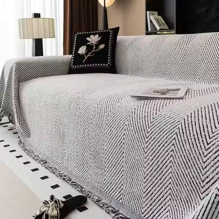 Sofa Cover Herringbone Pattern Protective Design