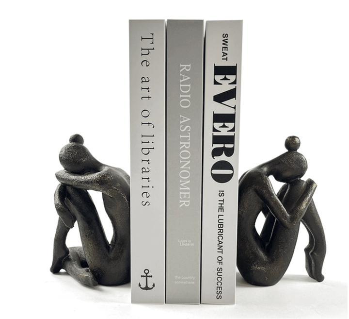 Human-shaped resin bookends set