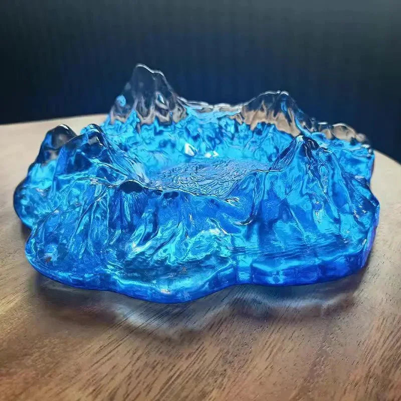 Ice Style Mountain Glass Ashtray Decoration