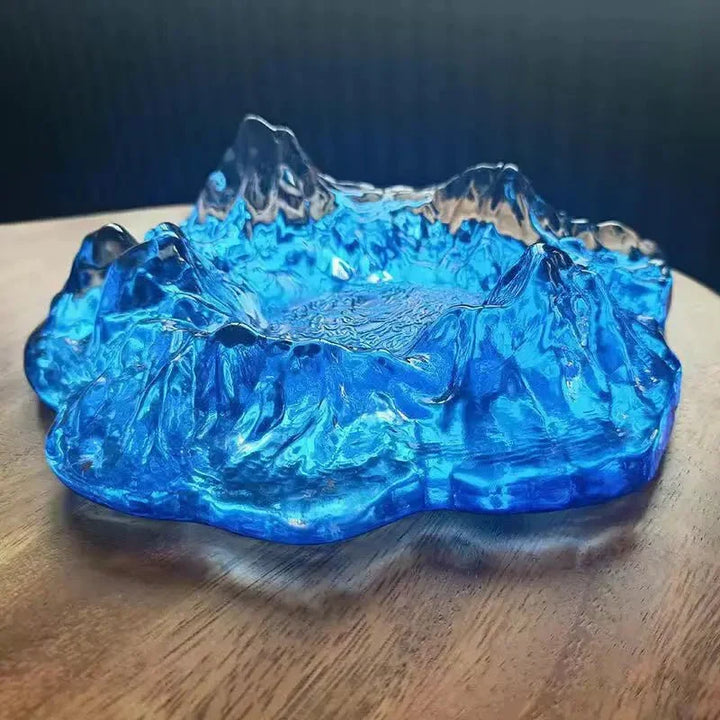 Ice Style Mountain Glass Ashtray Decoration