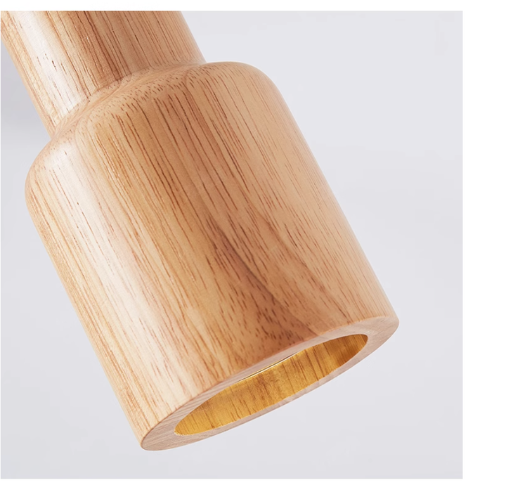Scandinavian Wooden Pendant Light – Minimalist Design for Living Room and Bedroom | Natural Wood Look