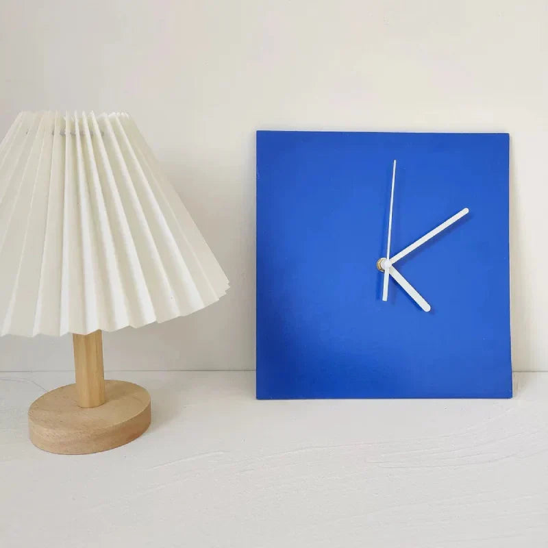Small Blue Geometric Wall Clock