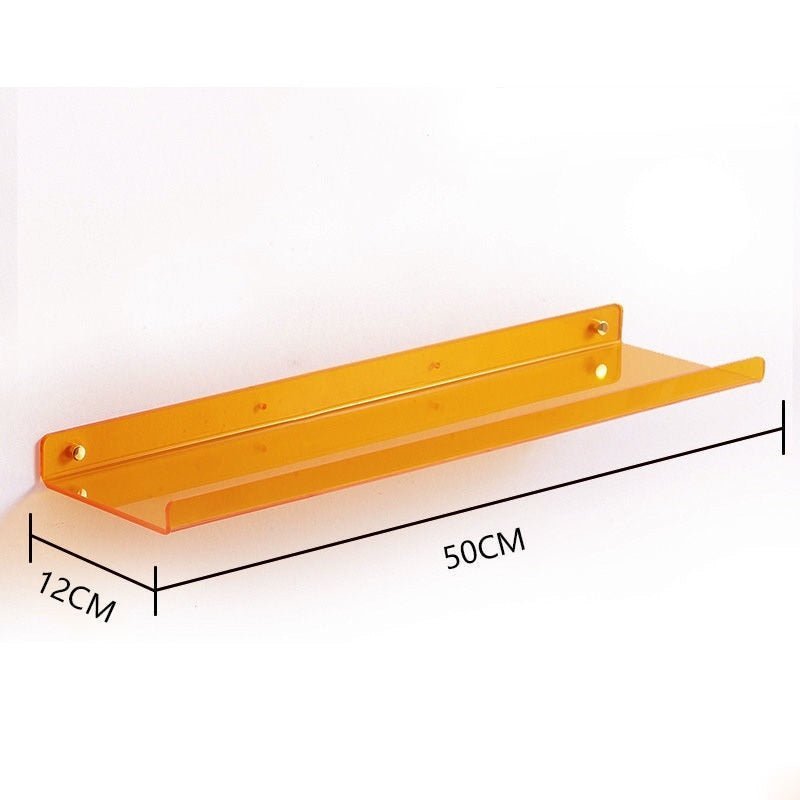 Invisible coloured wall-mounted floating shelves