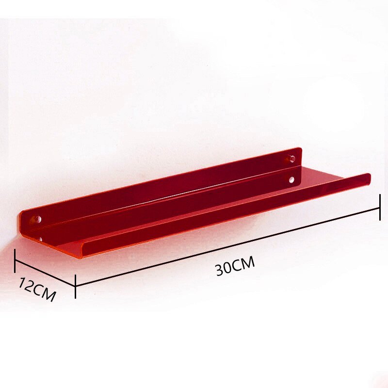 Invisible coloured wall-mounted floating shelves