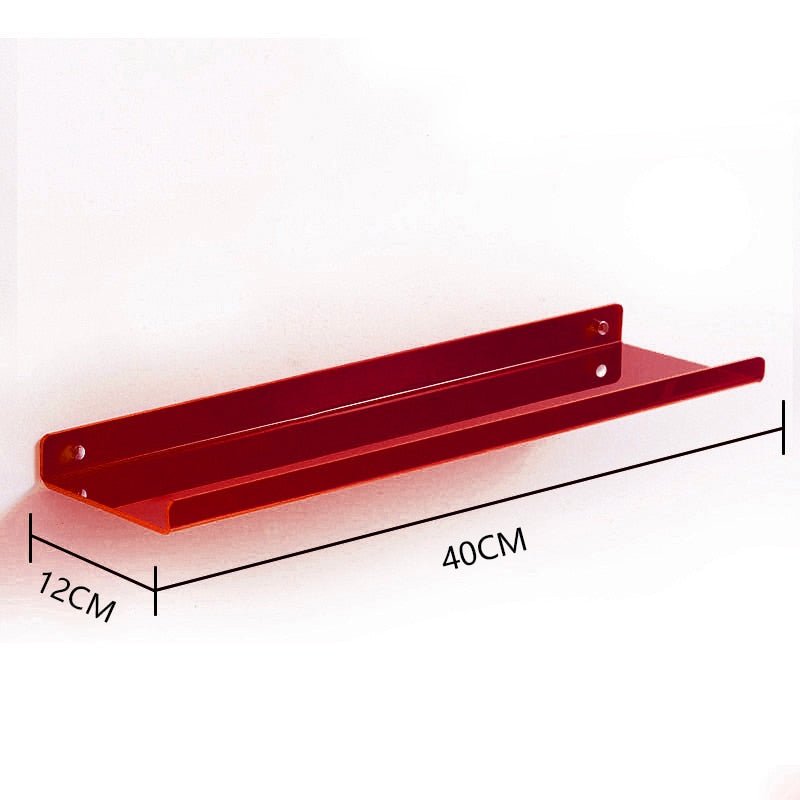Invisible coloured wall-mounted floating shelves