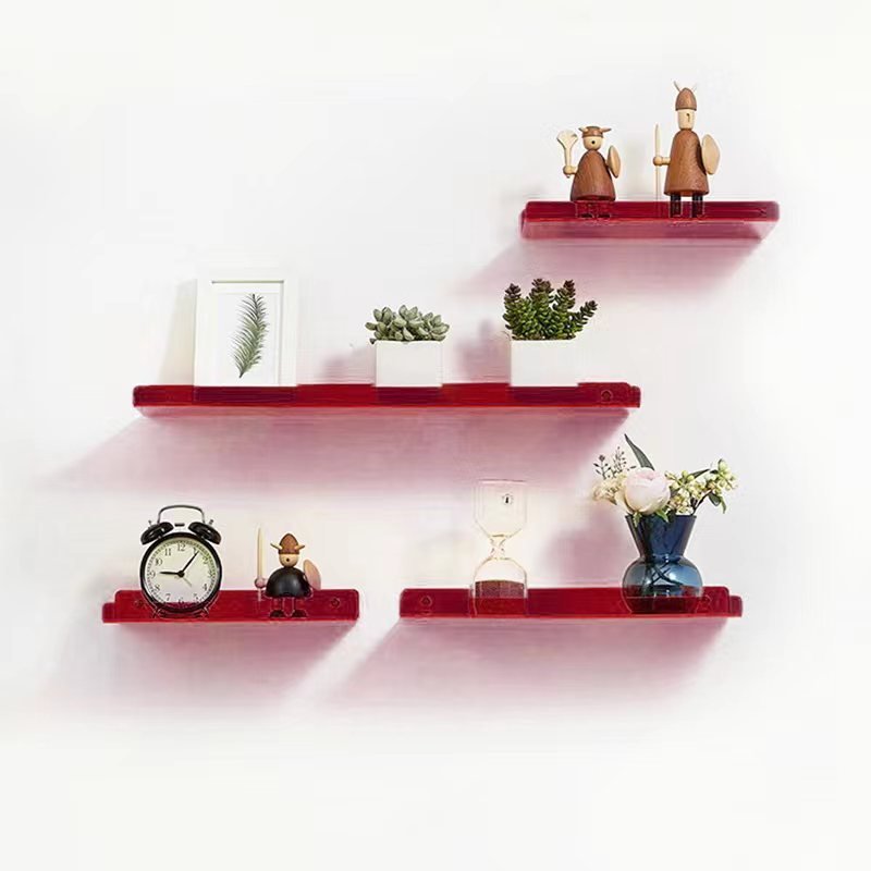 Invisible coloured wall-mounted floating shelves