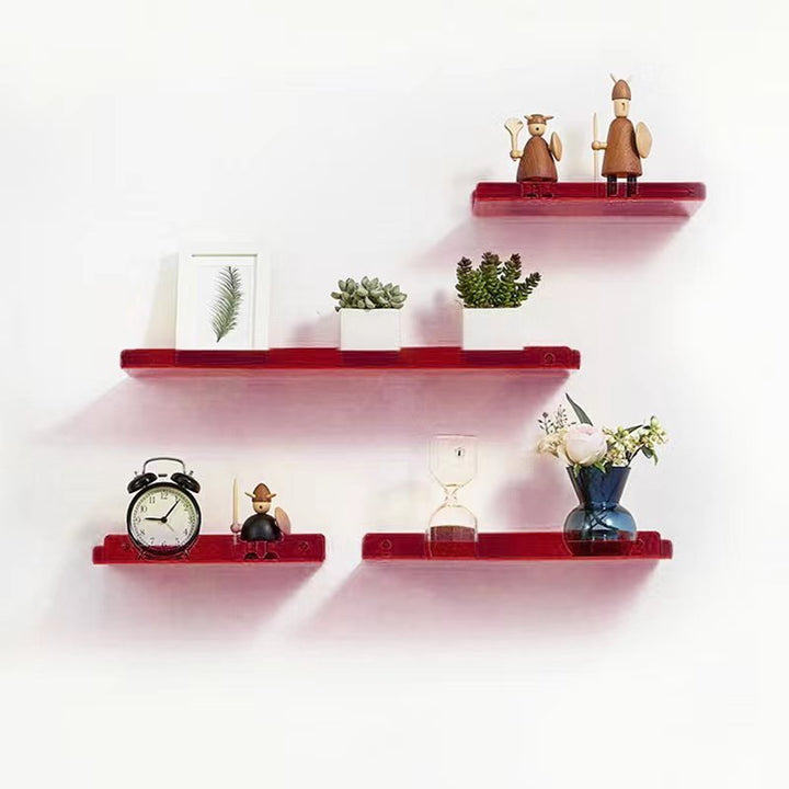 Invisible coloured wall-mounted floating shelves