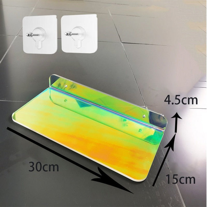 Invisible coloured wall-mounted floating shelves