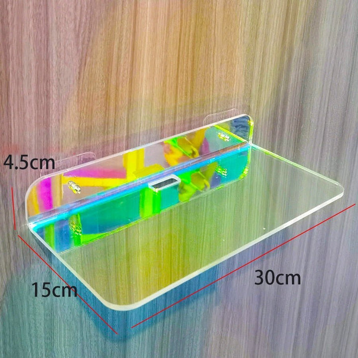 Invisible coloured wall-mounted floating shelves