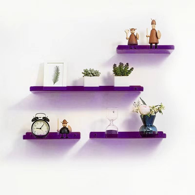 Invisible coloured wall-mounted floating shelves