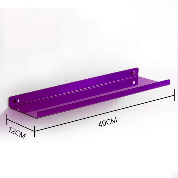 Invisible coloured wall-mounted floating shelves