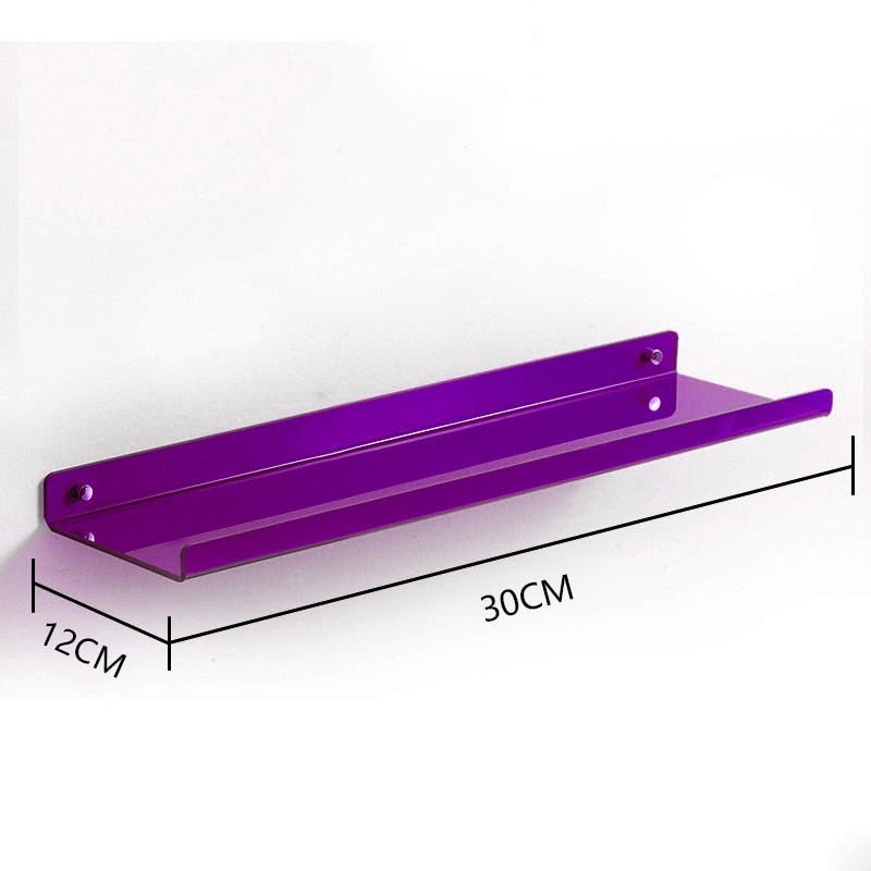 Invisible coloured wall-mounted floating shelves