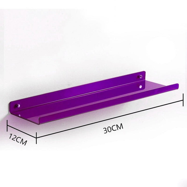 Invisible coloured wall-mounted floating shelves
