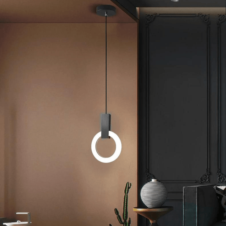 Nordic LED Pendant Lamp Made of Wood, Round