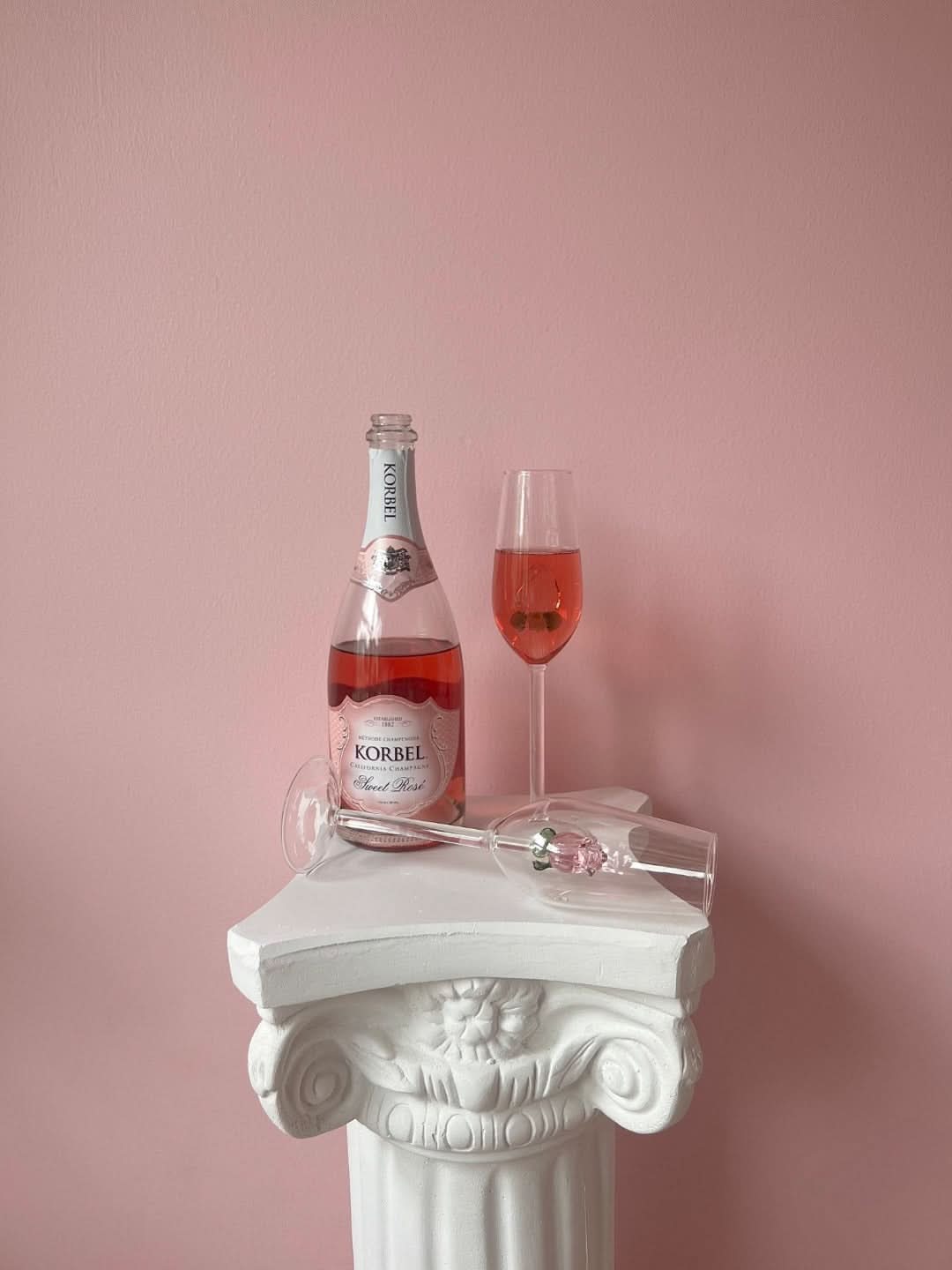 La Vie En Rose | Champagne Glass - Handmade