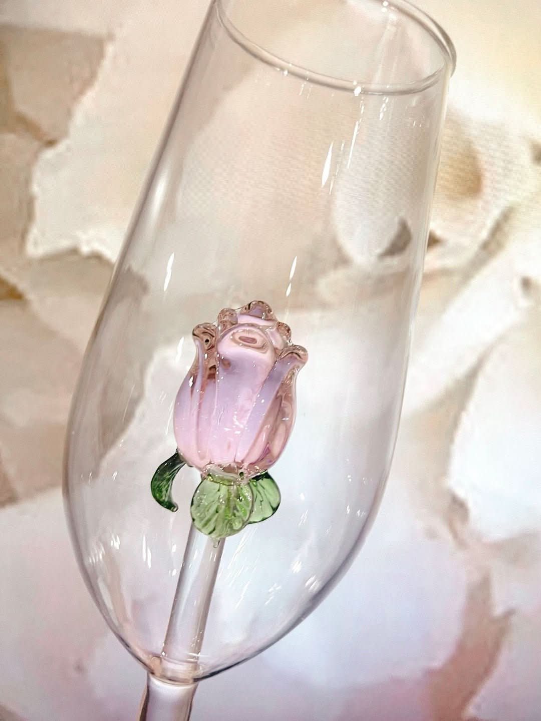 La Vie En Rose | Champagne Glass - Handmade
