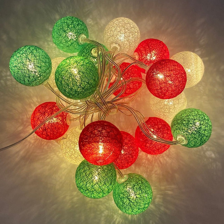 LED Cotton Ball Garland Lights