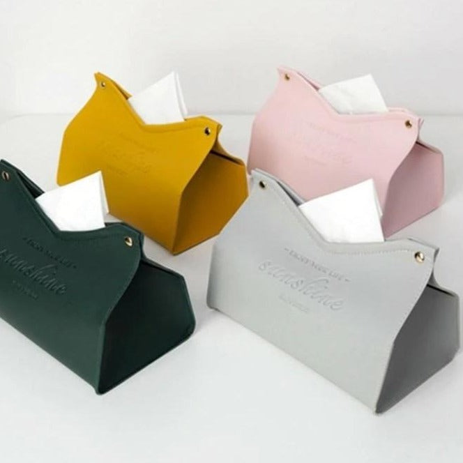 Logan Faux Leather Tissue Box