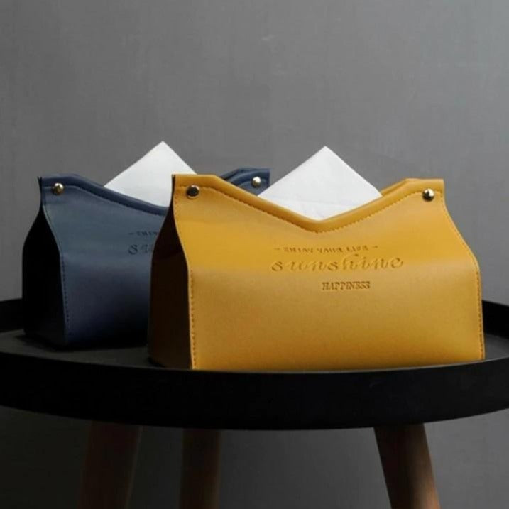 Logan Faux Leather Tissue Box