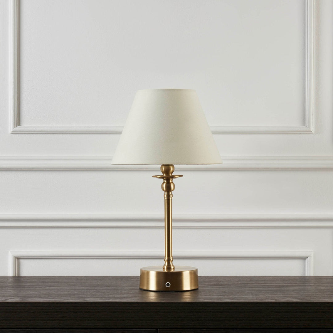 Lucille Ornate LED Rechargeable Wireless Lamp - Brass