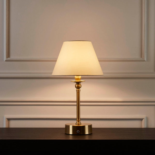 Lucille Ornate LED Rechargeable Wireless Lamp - Brass