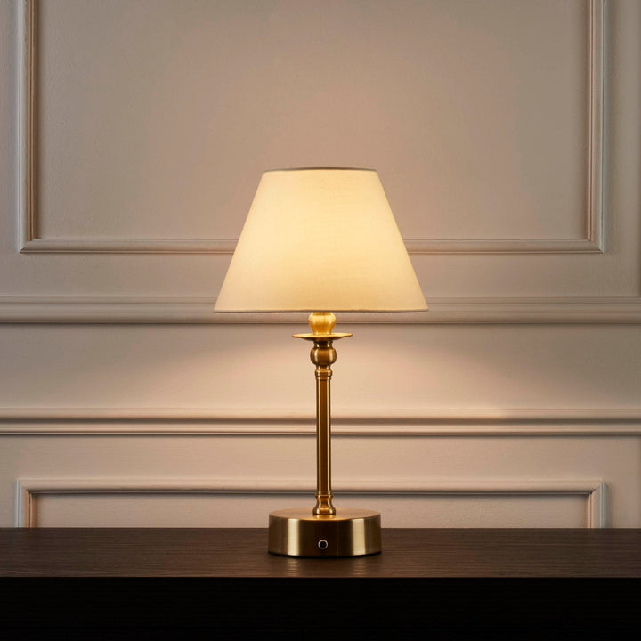 Lucille Ornate LED Rechargeable Wireless Lamp - Brass