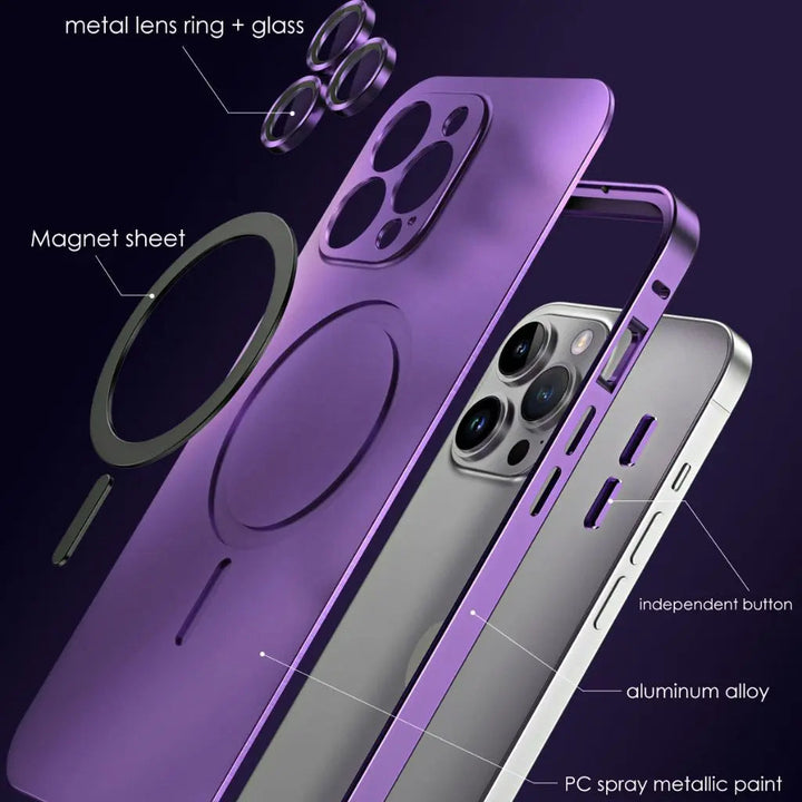 Phone Case Magnetic Metal MagSafe Compatible Cover