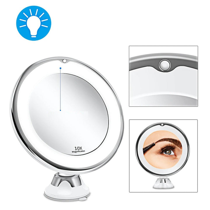 Cosmetic mirror with lighting – LED makeup mirror with magnification function