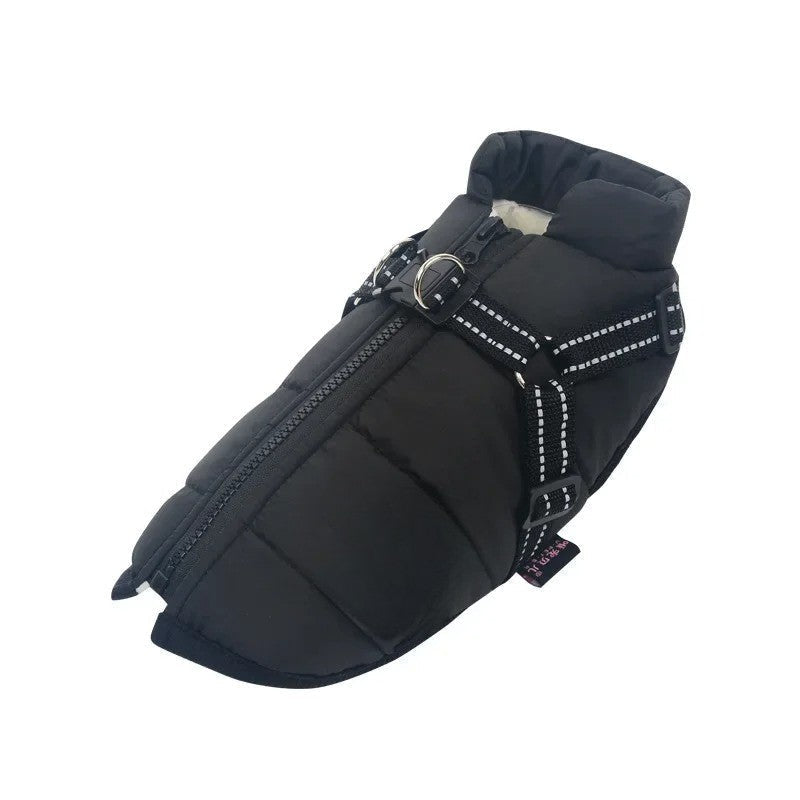 All-Weather Insulated Dog Jacket with Built-in Harness